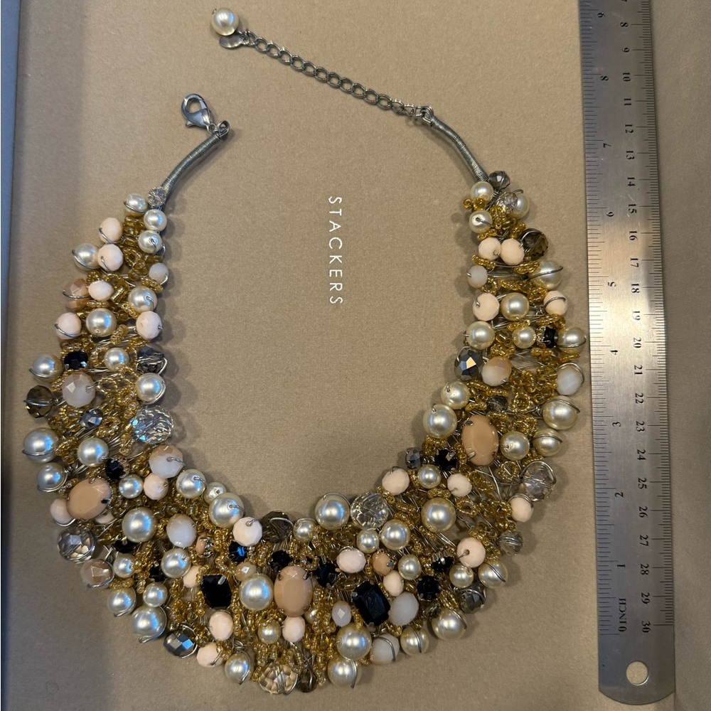 Gold and Cream Statement Necklace